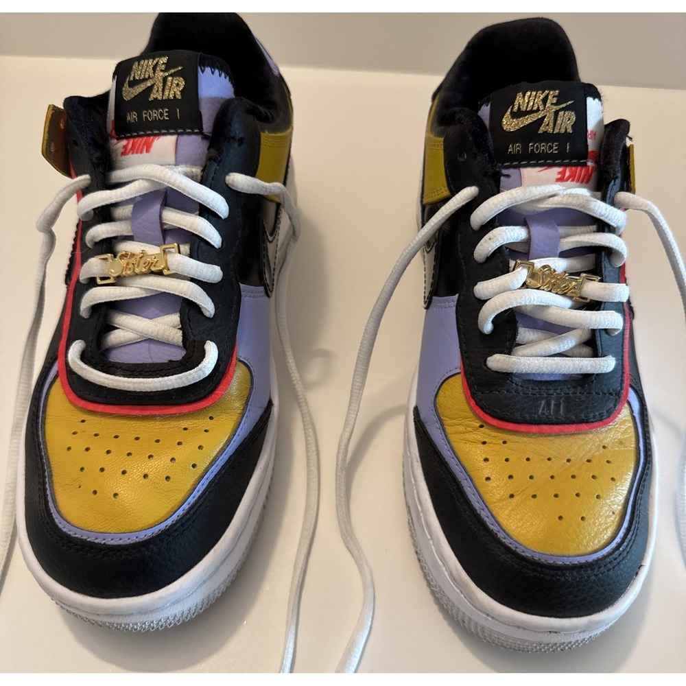Nike Air Force 1 Sisterhood Women DO6114-700 Dark Sulfur Purple Black 5.5 EUR 36